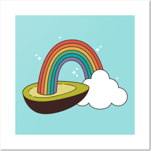 Rainbow Avocado Posters and Art